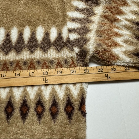 Uniqlo Women's Lightweight Fleece Fair Isle Crew Neck Top Brown Beige Size: L - Picture 7 of 13